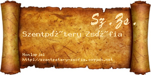 Szentpétery Zsófia névjegykártya