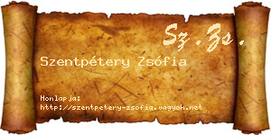 Szentpétery Zsófia névjegykártya